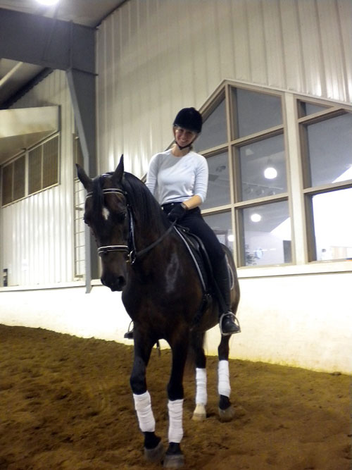 Aislin rides Dawn Commander at Spanish Riding School clinic